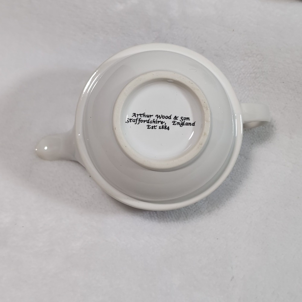 Vtg Arthur Wood & Son Tea for One Set Staffordshire Stackable Rose Floral 6460 - Picture 8 of 14